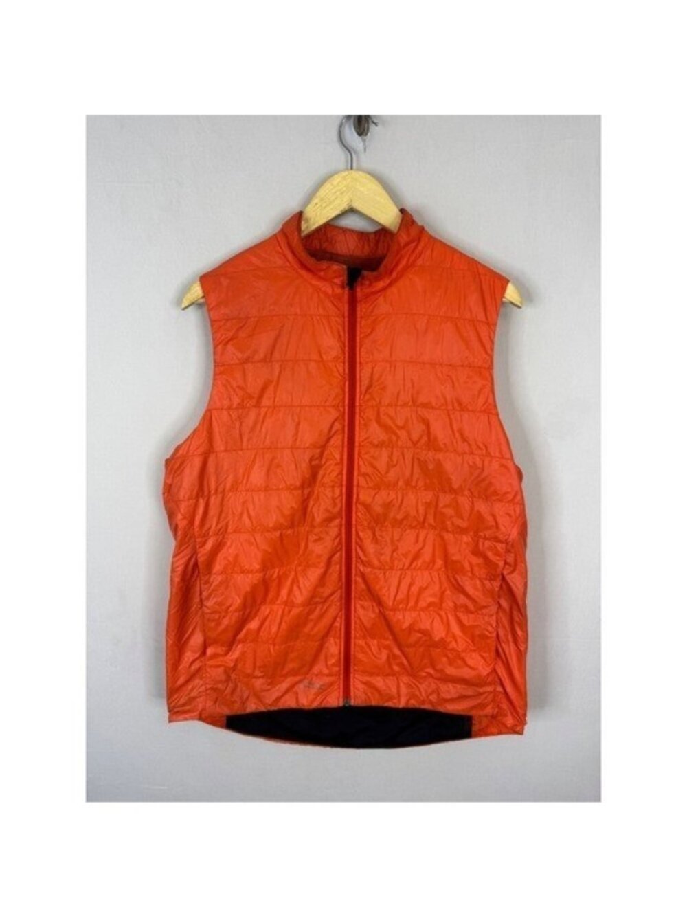 Giro Sport Design Mens Quilted Cycling Vest Orange Full Zip Large Windbreaker